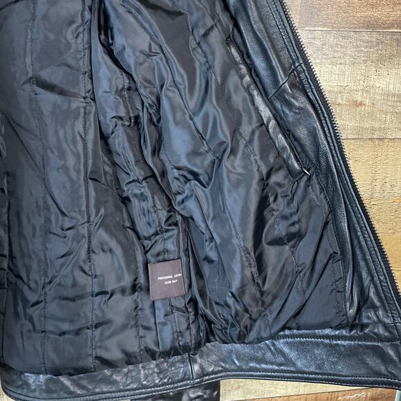 Michael Kors Black Genuine Leather Insulated Bomber Jacket Size Medium - Picture 7 of 12